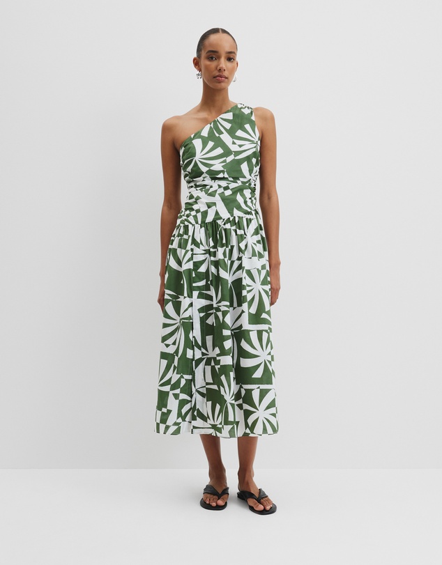 Country Road - Organically Grown Cotton Asymmetric Maxi Dress