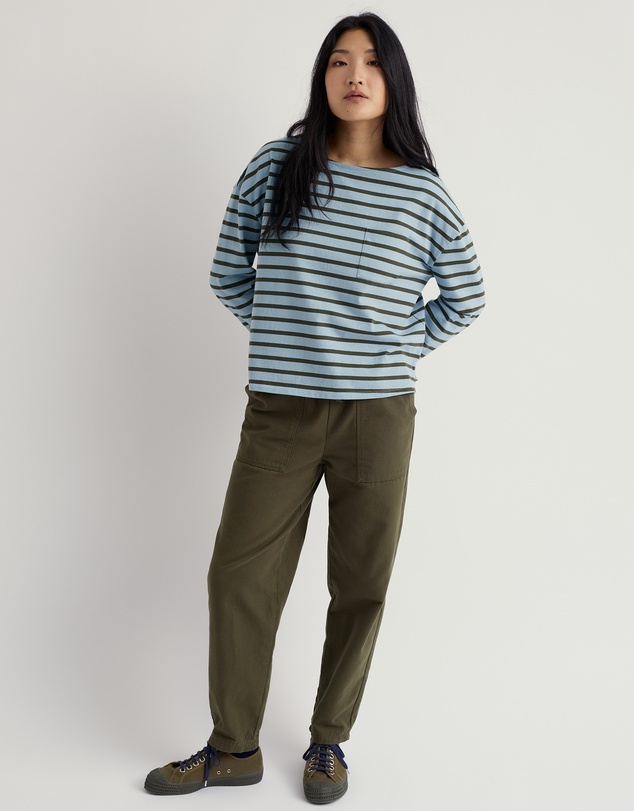Seasalt - Seasalt Cornwall Blue Beach Boat Organic Cotton Jersey Top