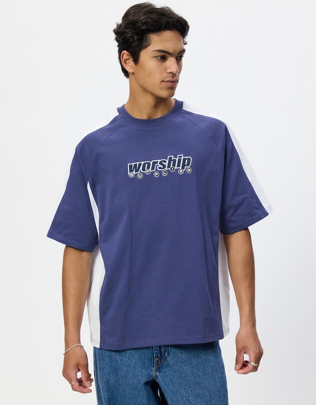 Worship - Line Stepper Box Crop Raglan Tee