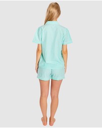 Sant And Abel - Women's Hepburn Gingham Mint Short PJ Set