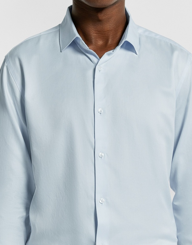 yd. - Clubman Pure Cotton Twill Slim Fit Dress Shirt