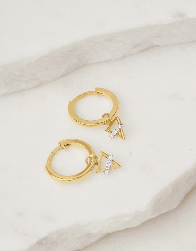 Luna Rae - Solid Gold - Earth Element Diamond Hoops