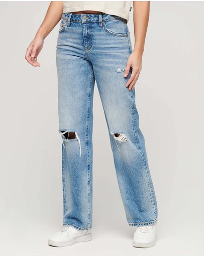 Superdry - Organic Cotton Mid Rise Wide Leg Jean
