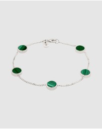 Kuzzoi - ICONIC EXCLUSIVE - Bracelet Male Circle Green Malachite 925 Sterling Silver