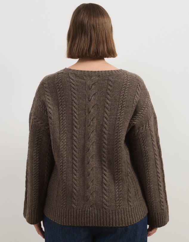 Atmos&Here Curvy - Drew Oversized Textured Cable Knit Jumper