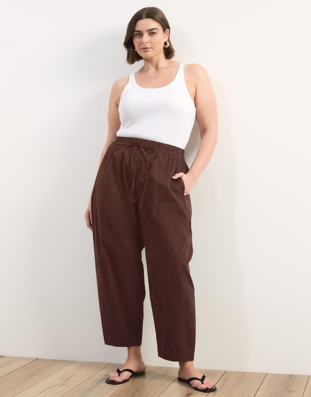 Atmos&Here Curvy - Sienna Cotton Barrel Leg Pants