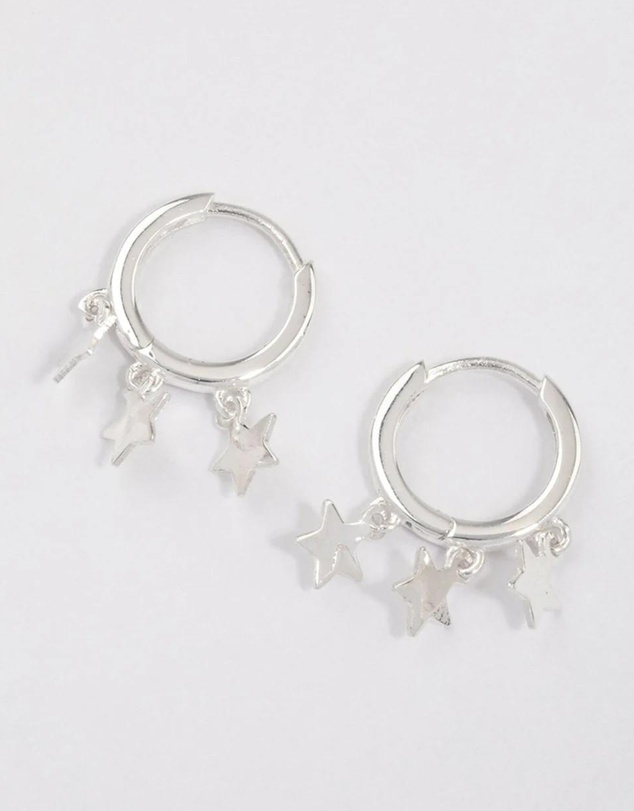 Lovisa - Sterling Silver Trio Star Huggie Earrings