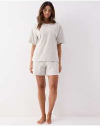 Wanderluxe Sleepwear - Taylor Shorts Stone