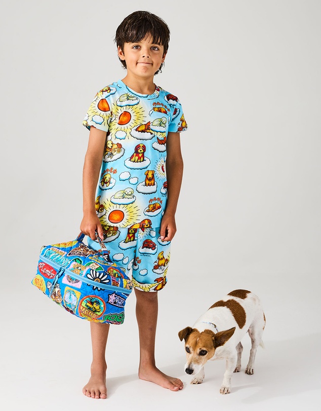 Kip&Co - KipCo x Mambo Puppies Organic Cotton Short Sleeve Tee Short Pyjama Set - Kids