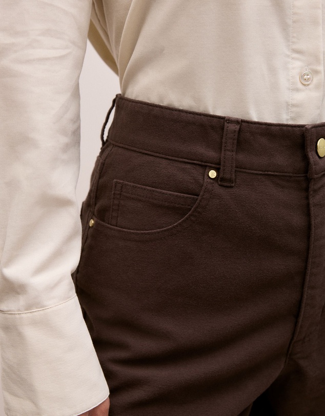 Trenery - Moleskin Five Pocket Pant in Coffee Bean