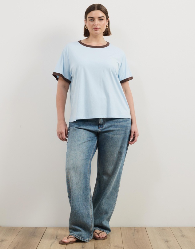 Atmos&Here Curvy - SS Ringer T-Shirt