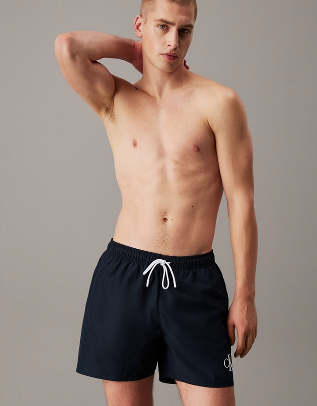 Calvin Klein - CK Monogram Medium Drawstring Swim Shorts