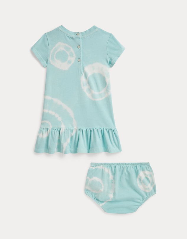 Polo Ralph Lauren - Tie-Dye Polo Bear Cotton Dress & Bloomers Set - Babies