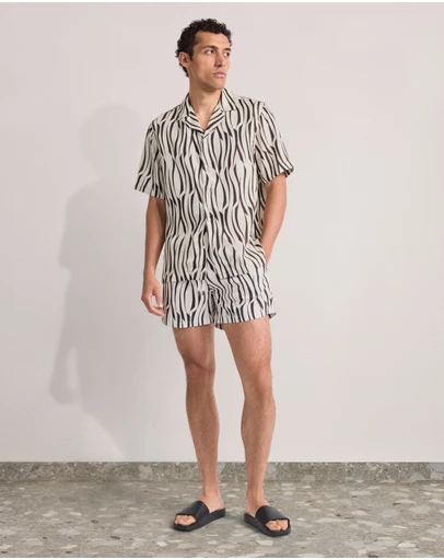 Frescobol Carioca - Roberto Lyocell Blend Vento Print SS Shirt