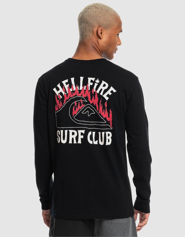 Quiksilver - Quiksilver X Stranger Things Mens Hell Fire Surf Club Long Sleeve T Shirt