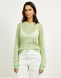 Minima Esenciales - Zaya Semi Sheer Long Sleeve Top
