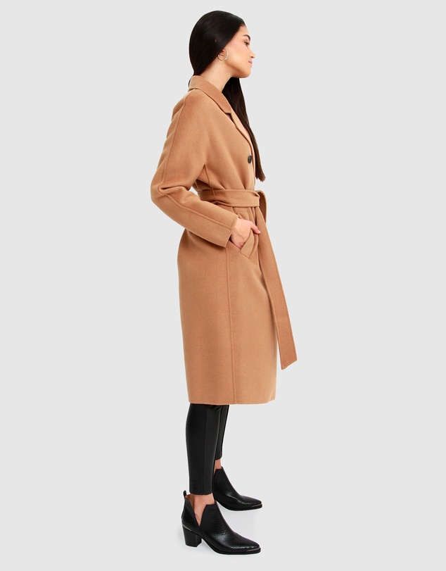 Belle & Bloom - Boss Girl Double-Breasted Lined Wool Coat