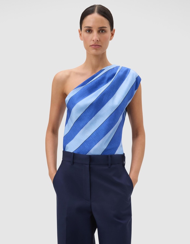 Oroton - Slub Silk Stripe Top