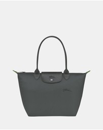 Longchamp - Le Pliage Green Canvas Tote Bag - Medium