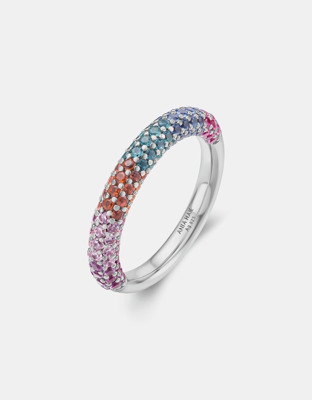 Ania Haie - Silver Rainbow Pave Ring
