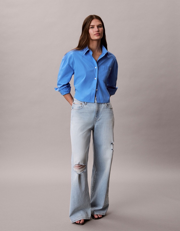 Calvin Klein Jeans - Cropped Cotton Poplin Shirt