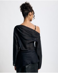 Lover - Layla LS Asymmetric Sheer Top
