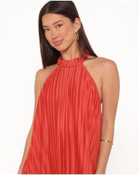 Petal & Pup - Tyra Halterneck Mini Dress - Red