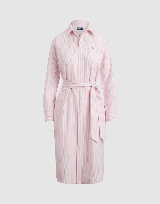 Polo Ralph Lauren - Striped Cotton Oxford Belted Shirtdress - The ICONIC Exclusive