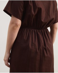 Atmos&Here Curvy - Remi Linen Blend Midi Shirt Dress