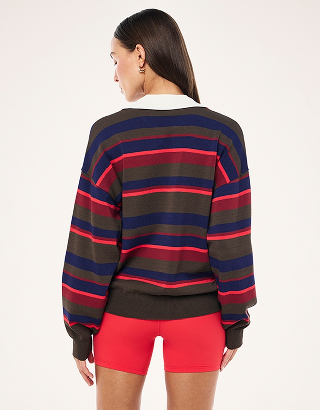 P.E Nation - Retreat Stripe Collar Knit Top