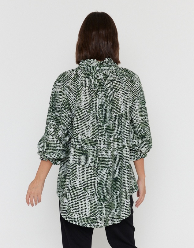 ALEXANDRA - Meeka Blouse Emerald Textured Print