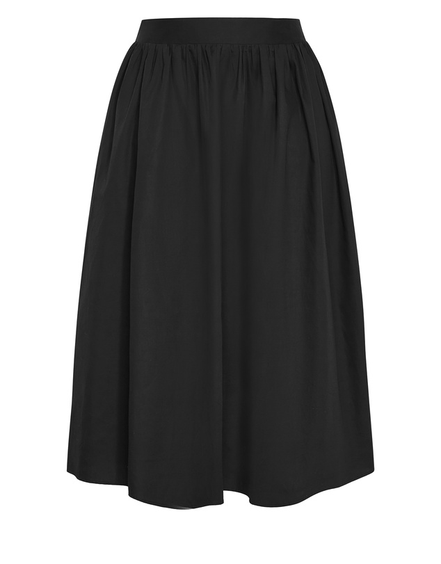 City Chic - Plus size Maci Cotton Midi Skirt - black