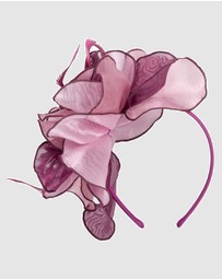 Max Alexander - Pink Wine Organza Flower Fascinator