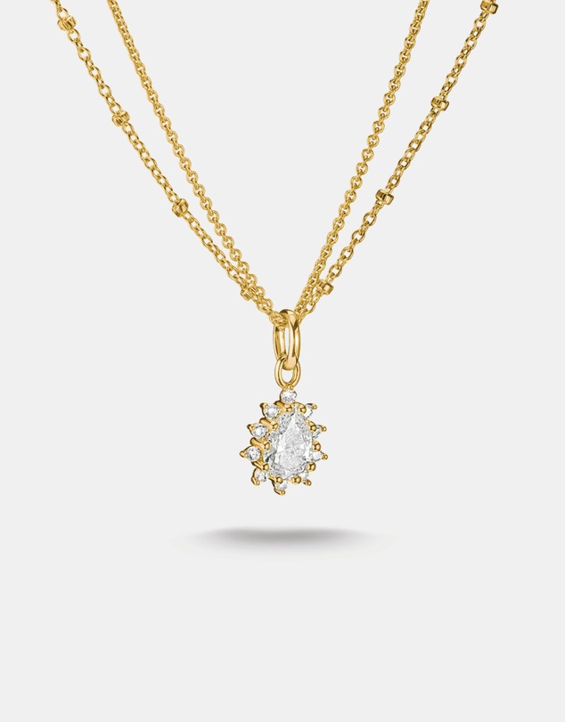 THOMAS SABO - THOMAS SABO Double chain with zirconia in teardrop shape