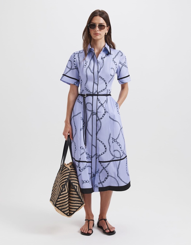 SABA - Chain Twill Belted Midi Dress