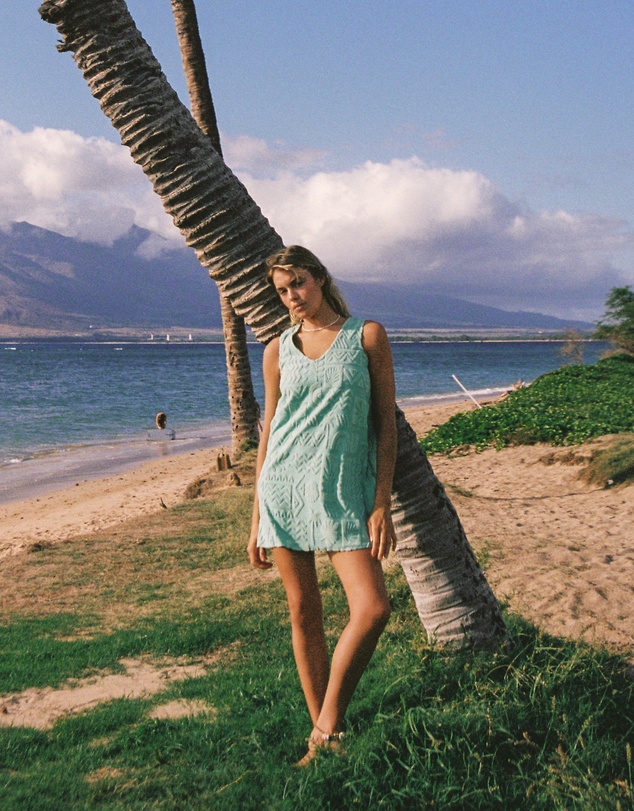 Poolside Paradiso - Mai Tai V Tunic Towelling Dress - Mint
