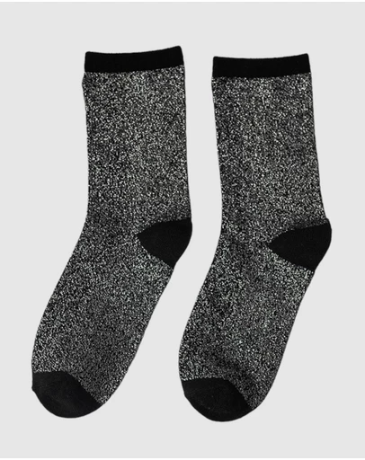 High Heel Jungle - Lurex Trouser Sock - Black