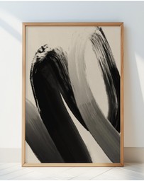Olive et Oriel - Black Strokes No 23 by Treechild Art Print