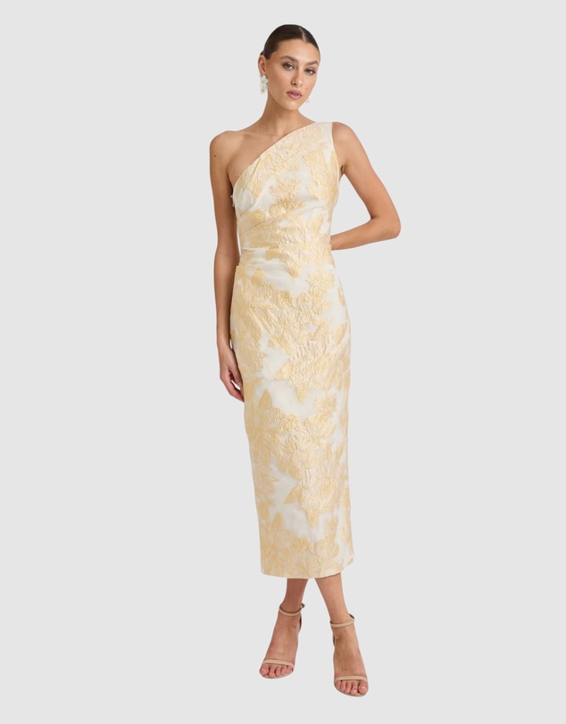 Romance by Honey and Beau - Seanna One Shoulder Midi Dress