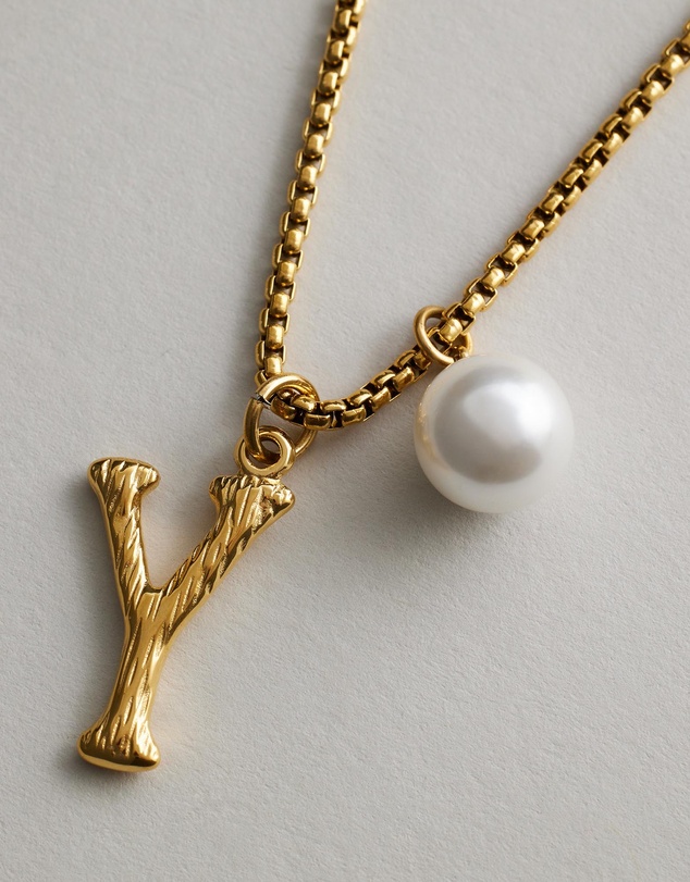 Zahar - Pearl Letter Y Necklace