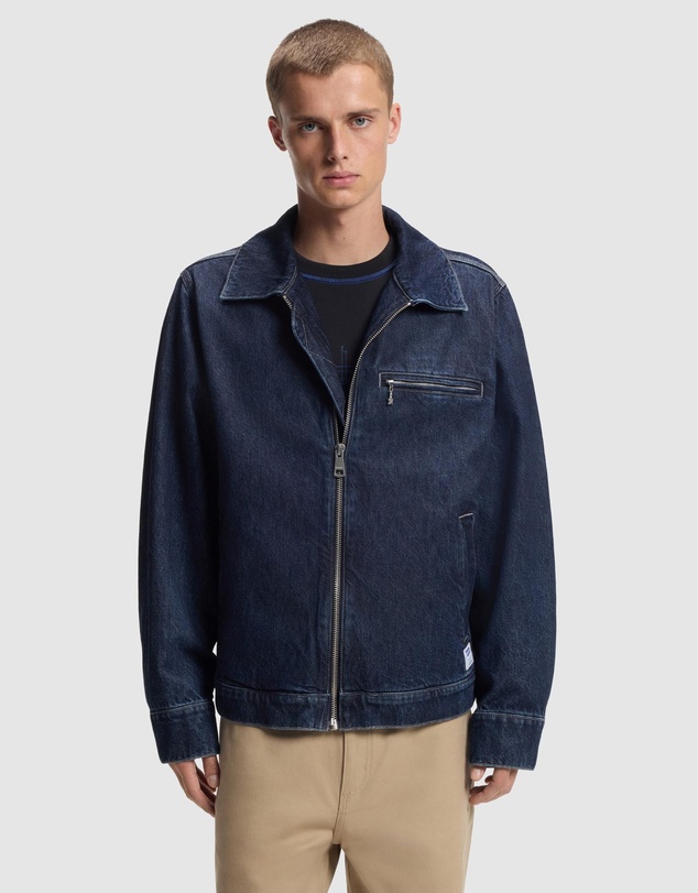 HUGO - Zip-Up Jacket in Denim With Chest Pocket