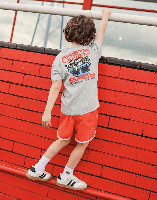 Rock Your Kid - Retro Jogger Shorts in Fiery Red