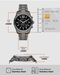 Michael Kors - Lexington Gunmetal Chronograph Watch Set