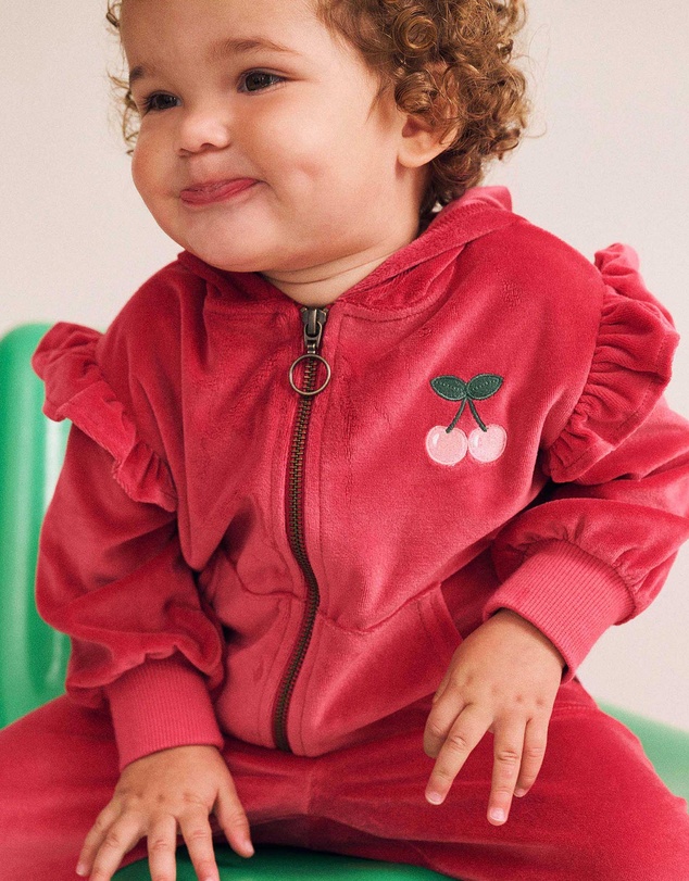 Huxbaby - Very Cherry Velour Trackpants - Babies