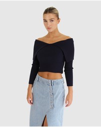 Belle & Bloom - More Than Words Collared Knit Top