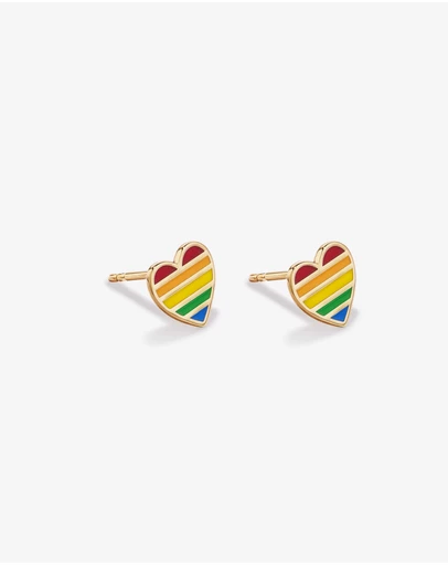 Michael Hill - Heart Stud Earrings in 18Kt Vermeil with Enamel