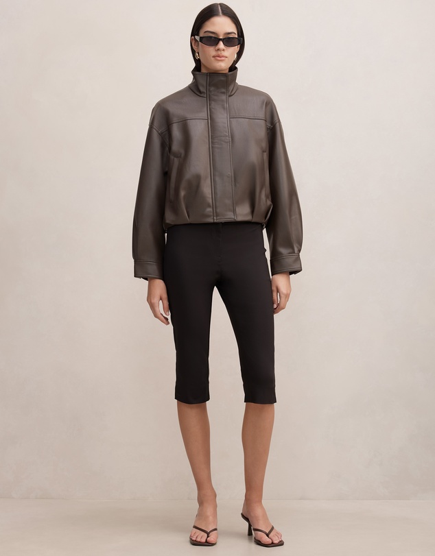 Forever New - Shay Faux Leather Funnel Neck Bomber Jacket