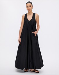 Minima Esenciales - Luna Cotton Bubble Hem Maxi Dress
