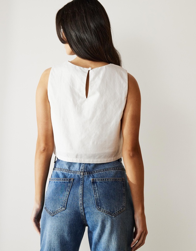 Atmos&Here - Celina Linen Blend Crop Top
