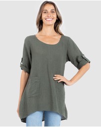 CAMIXA - Federica Linen Tunic Top